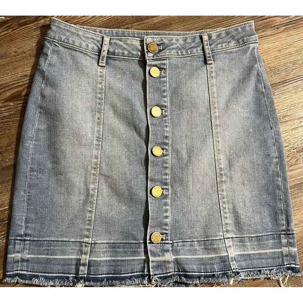 Articles Of Society Full Button Denim Mini Skirt Size 26 VGUC